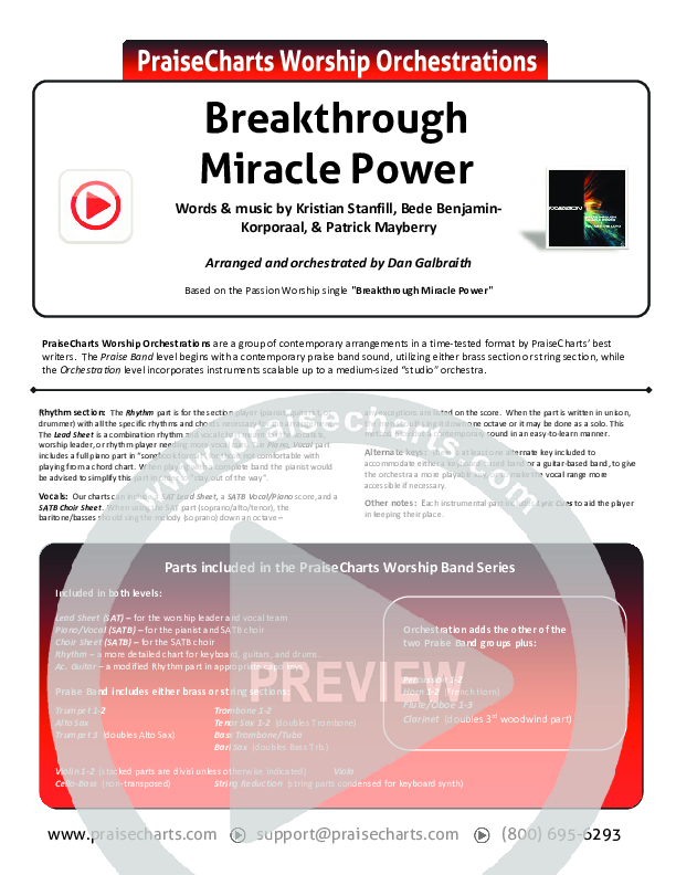 Breakthrough Miracle Power Cover Sheet (Passion / Kristian Stanfill)
