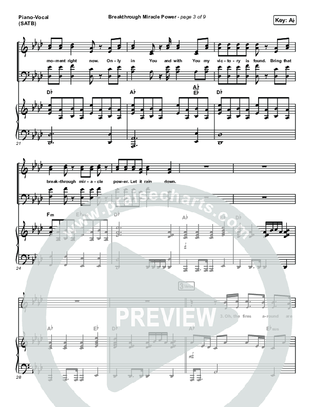 Breakthrough Miracle Power Piano/Vocal (SATB) (Passion / Kristian Stanfill)
