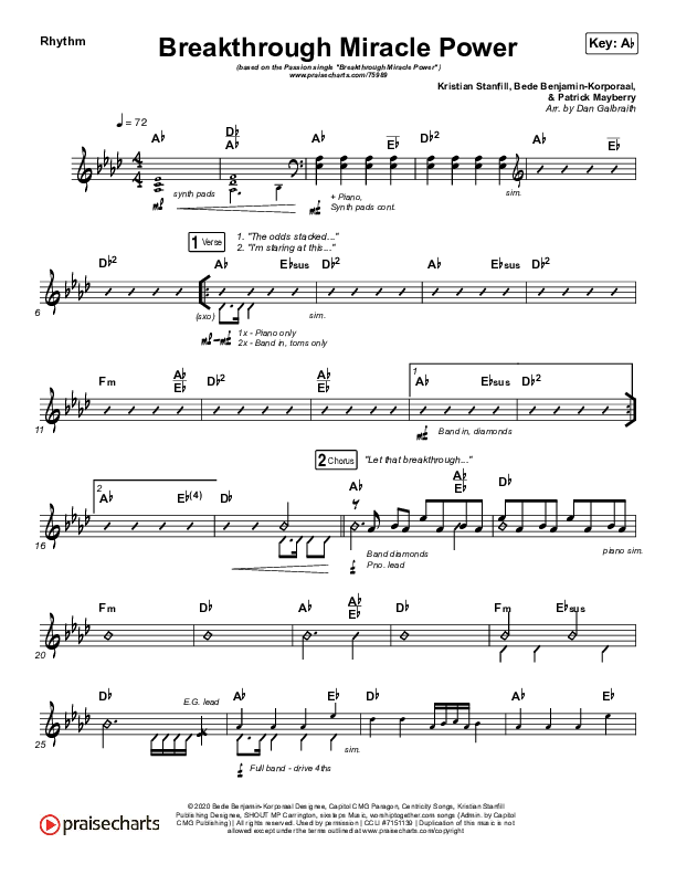 Breakthrough Miracle Power Rhythm Chart (Passion / Kristian Stanfill)