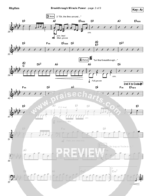 Breakthrough Miracle Power Rhythm Chart (Passion / Kristian Stanfill)