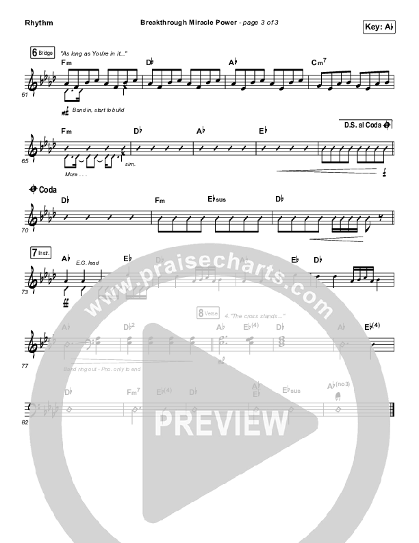 Breakthrough Miracle Power Rhythm Chart (Passion / Kristian Stanfill)