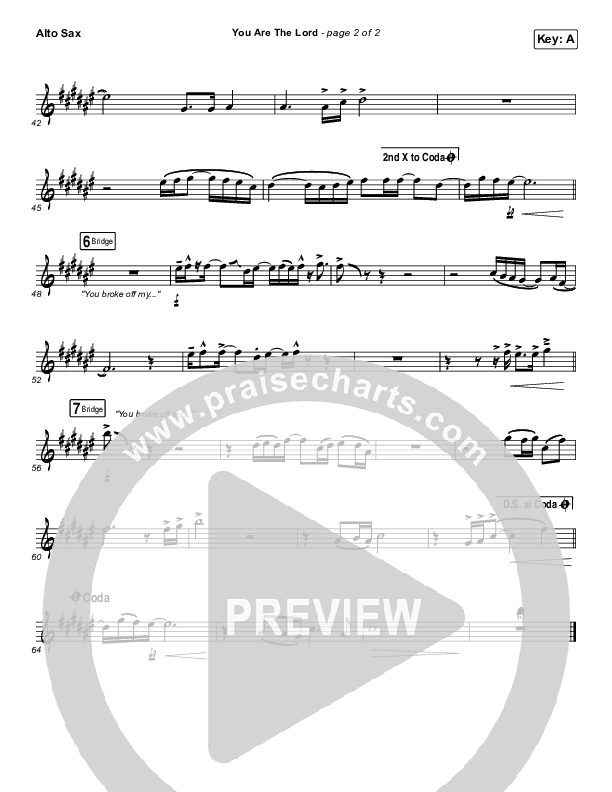 You Are The Lord Alto Sax (Passion / Brett Younker / Naomi Raine)