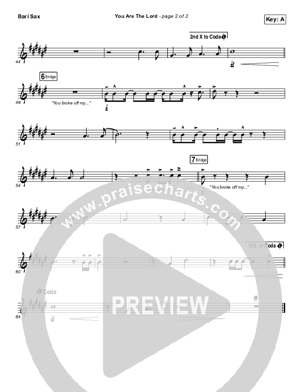 You Are The Lord Bari Sax (Passion / Brett Younker / Naomi Raine)