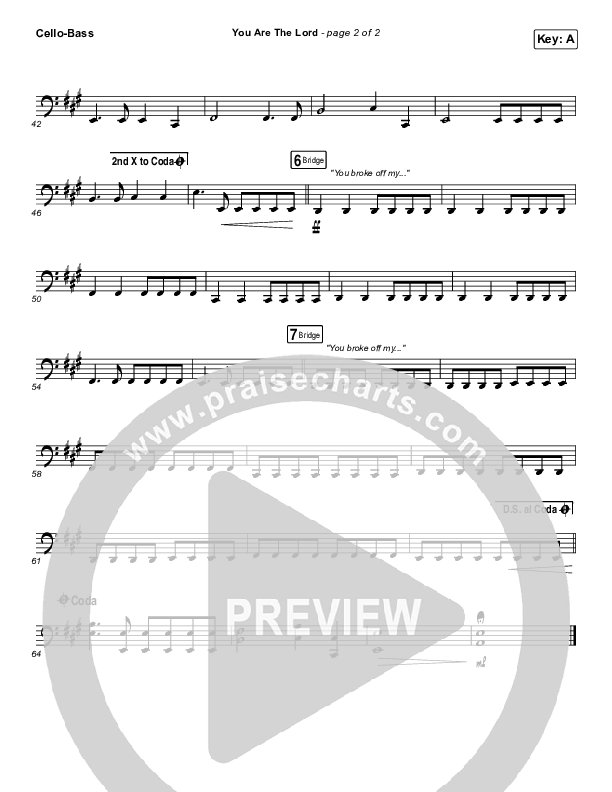 You Are The Lord Cello/Bass (Passion / Brett Younker / Naomi Raine)