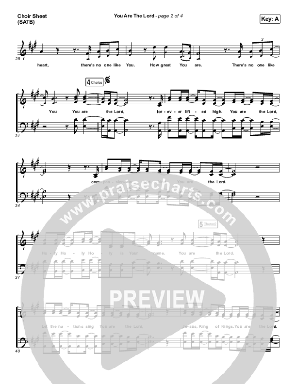 You Are The Lord Choir Sheet (SATB) (Passion / Brett Younker / Naomi Raine)