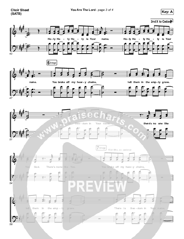 You Are The Lord Choir Sheet (SATB) (Passion / Brett Younker / Naomi Raine)