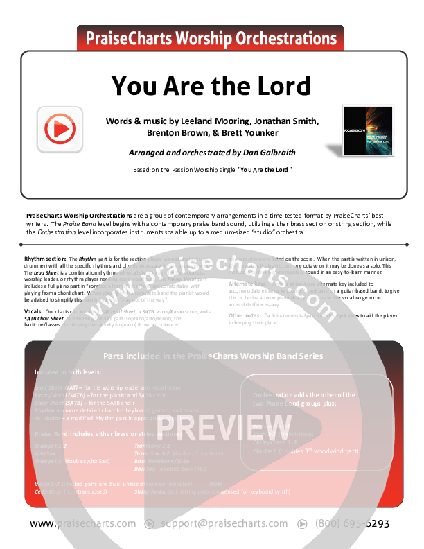 You Are The Lord Orchestration (Passion / Brett Younker / Naomi Raine)