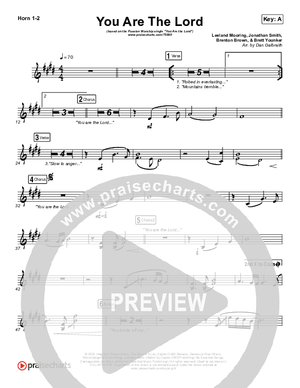 You Are The Lord Brass Pack (Passion / Brett Younker / Naomi Raine)