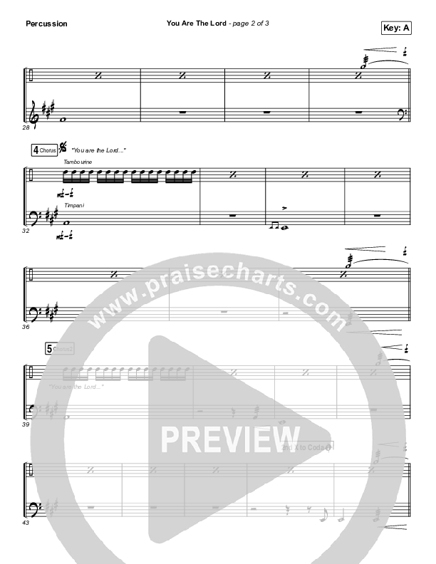 You Are The Lord Percussion (Passion / Brett Younker / Naomi Raine)