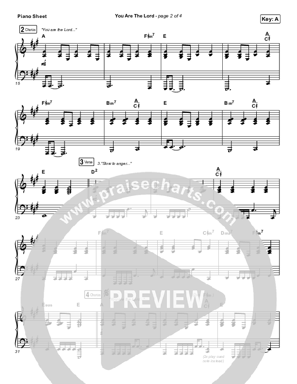 You Are The Lord Piano Sheet (Passion / Brett Younker / Naomi Raine)