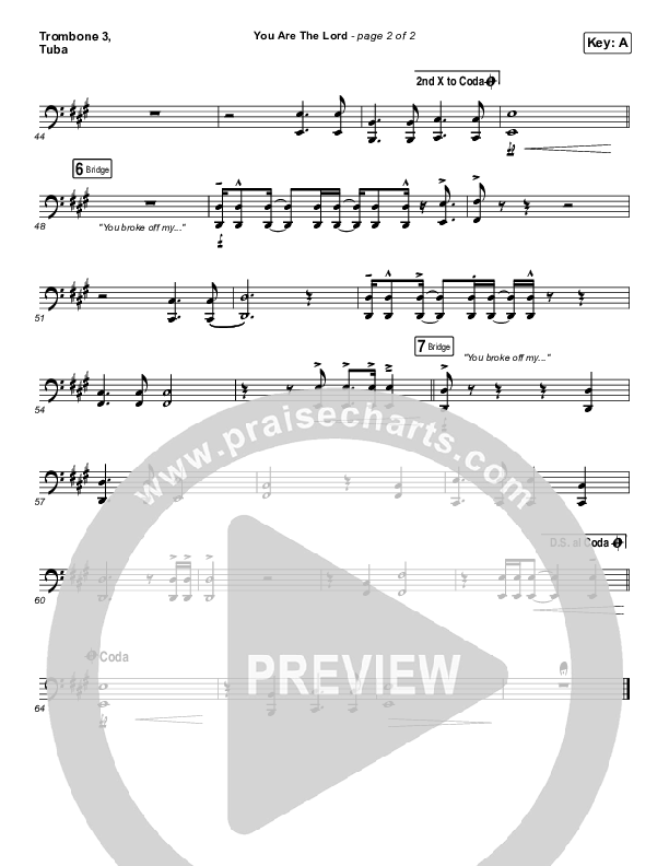 You Are The Lord Trombone 3/Tuba (Passion / Brett Younker / Naomi Raine)