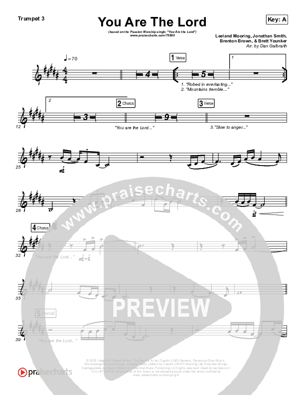 You Are The Lord Trumpet 3 (Passion / Brett Younker / Naomi Raine)