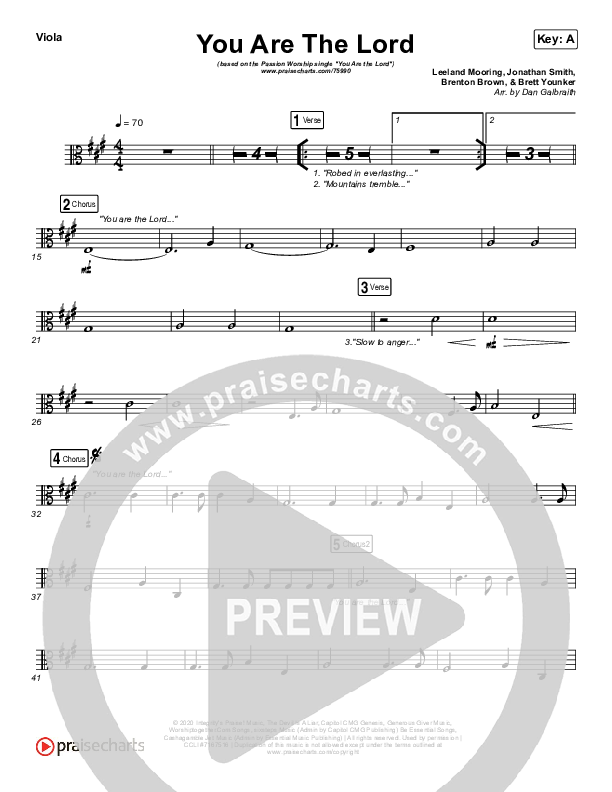 You Are The Lord Viola (Passion / Brett Younker / Naomi Raine)