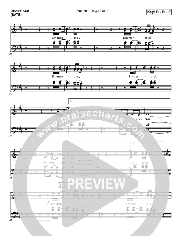 Emmanuel Choir Sheet (SATB) (Norman Hutchins)