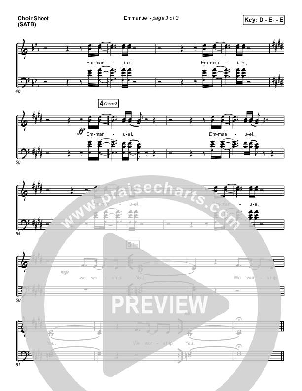 Emmanuel Choir Sheet (SATB) (Norman Hutchins)