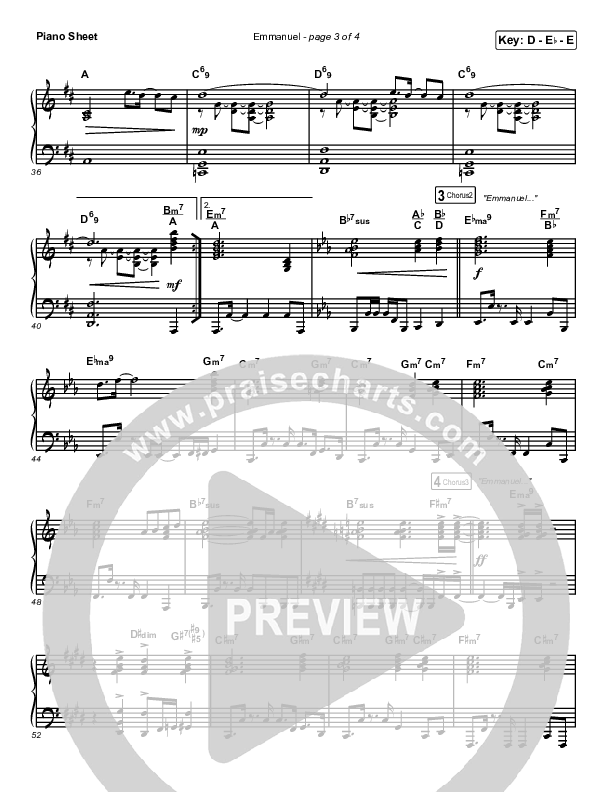 Emmanuel Piano Sheet (Norman Hutchins)