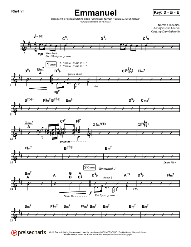 Emmanuel Rhythm Chart (Norman Hutchins)