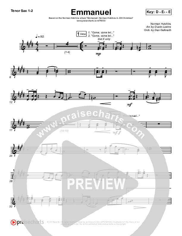 Emmanuel Tenor Sax 1,2 (Norman Hutchins)