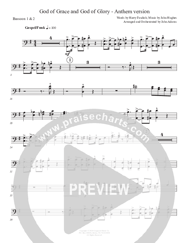 God Of Grace And God Of Glory (Anthem Version) Bassoon 1/2 (John Adams)