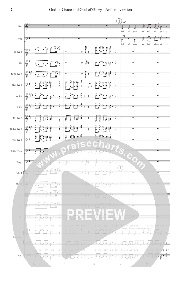 God Of Grace And God Of Glory (Anthem Version) Conductor's Score (John Adams)