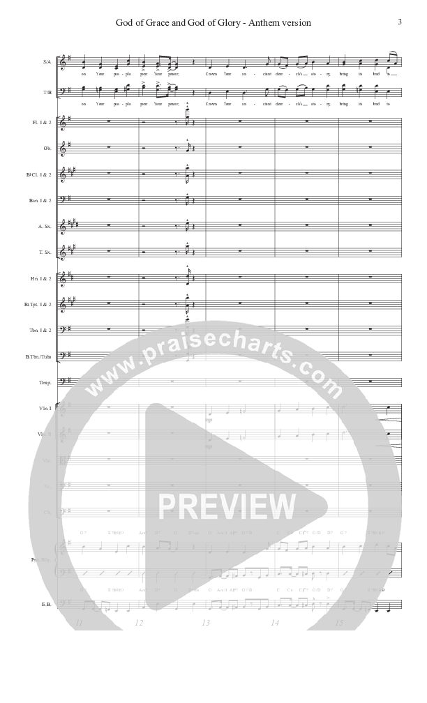 God Of Grace And God Of Glory (Anthem Version) Conductor's Score (John Adams)