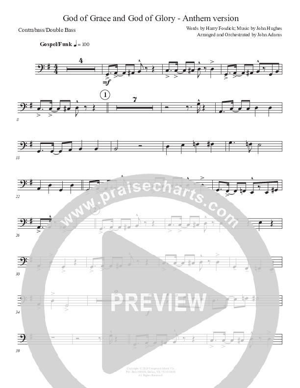 God Of Grace And God Of Glory (Anthem Version) Contrabass (John Adams)
