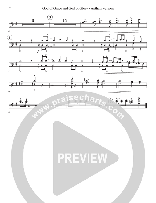 God Of Grace And God Of Glory (Anthem Version) Trombone 1/2 (John Adams)