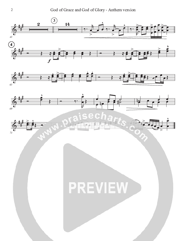 God Of Grace And God Of Glory (Anthem Version) Trumpet 1,2 (John Adams)