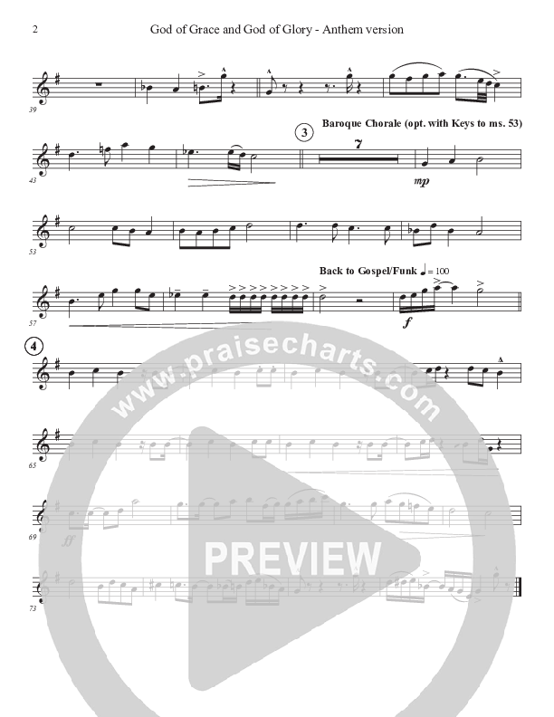 God Of Grace And God Of Glory (Anthem Version) Violin 2 (John Adams)