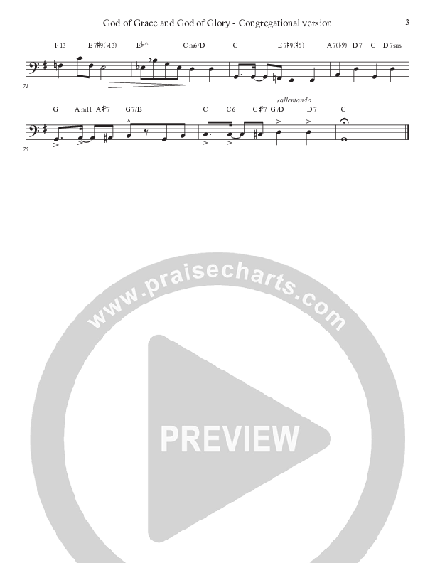 God Of Grace And God Of Glory (Congregational Version) Bass Guitar (John Adams)
