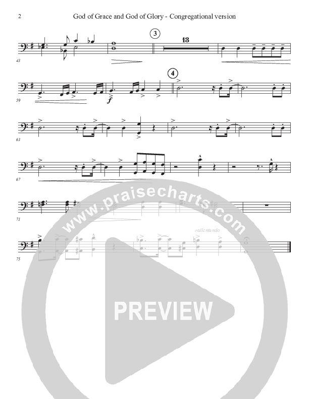 God Of Grace And God Of Glory (Congregational Version) Bassoon 1/2 (John Adams)