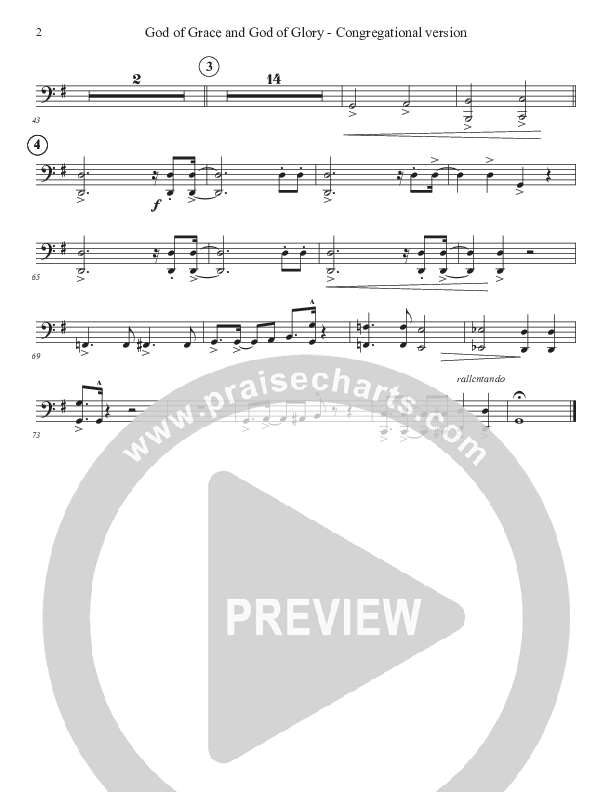 God Of Grace And God Of Glory (Congregational Version) Bass Trombone (John Adams)