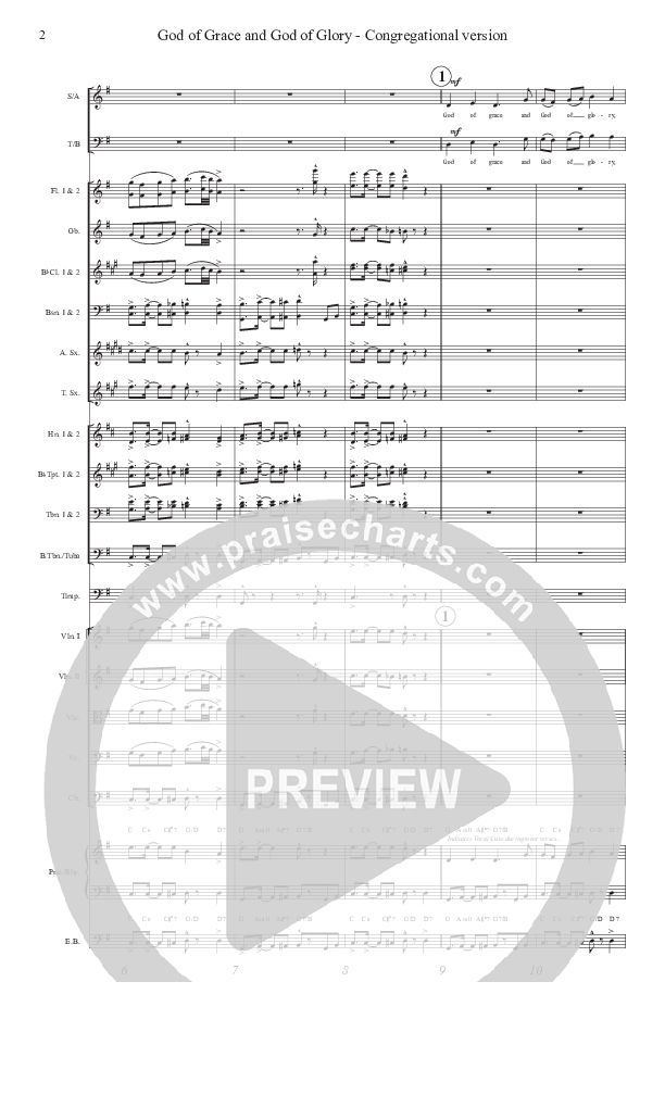 God Of Grace And God Of Glory (Congregational Version) Conductor's Score (John Adams)