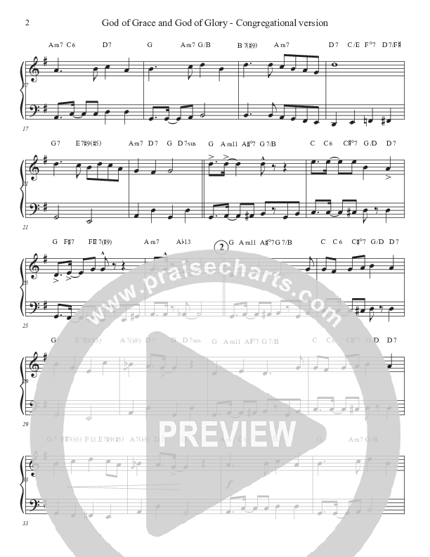 God Of Grace And God Of Glory (Congregational Version) Piano Sheet (John Adams)