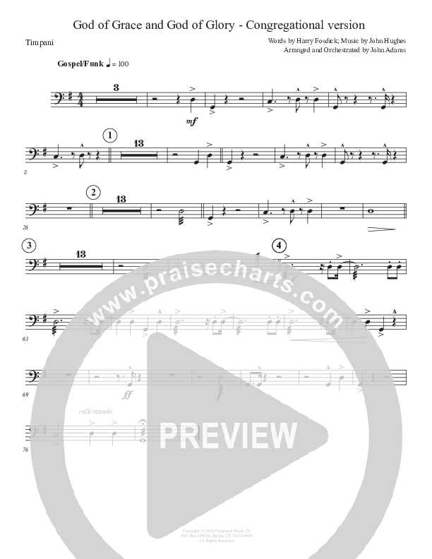God Of Grace And God Of Glory (Congregational Version) Timpani (John Adams)