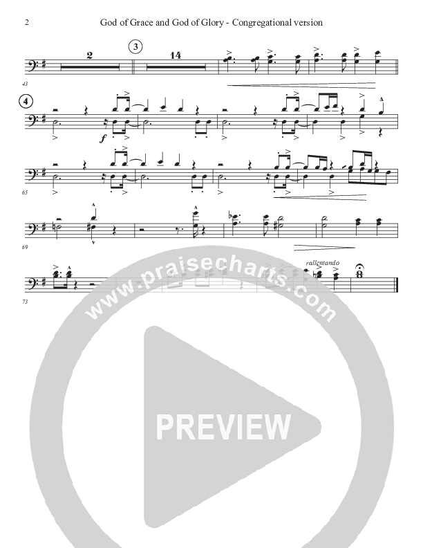 God Of Grace And God Of Glory (Congregational Version) Trombone 1/2 (John Adams)