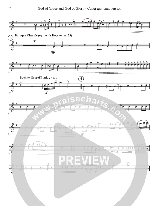 God Of Grace And God Of Glory (Congregational Version) Violin 2 (John Adams)