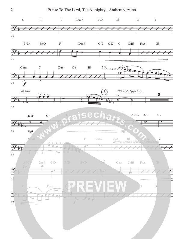 Praise To The Lord The Almighty (Anthem Version) Bass Guitar (John Adams)