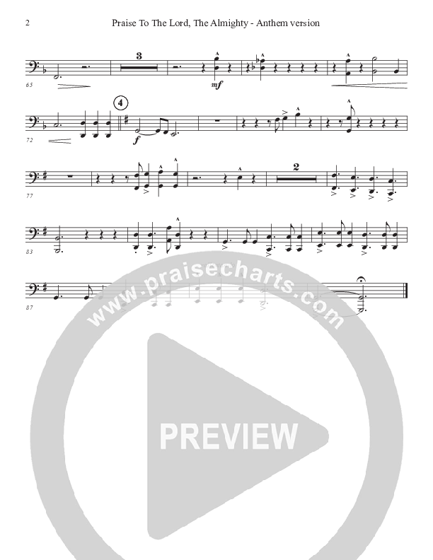 Praise To The Lord The Almighty (Anthem Version) Bass Trombone (John Adams)