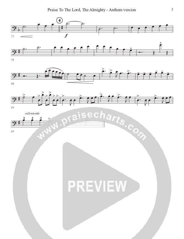 Praise To The Lord The Almighty (Anthem Version) Cello (John Adams)