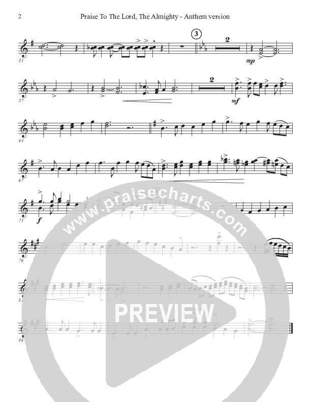 Praise To The Lord The Almighty (Anthem Version) Clarinet 1/2 (John Adams)