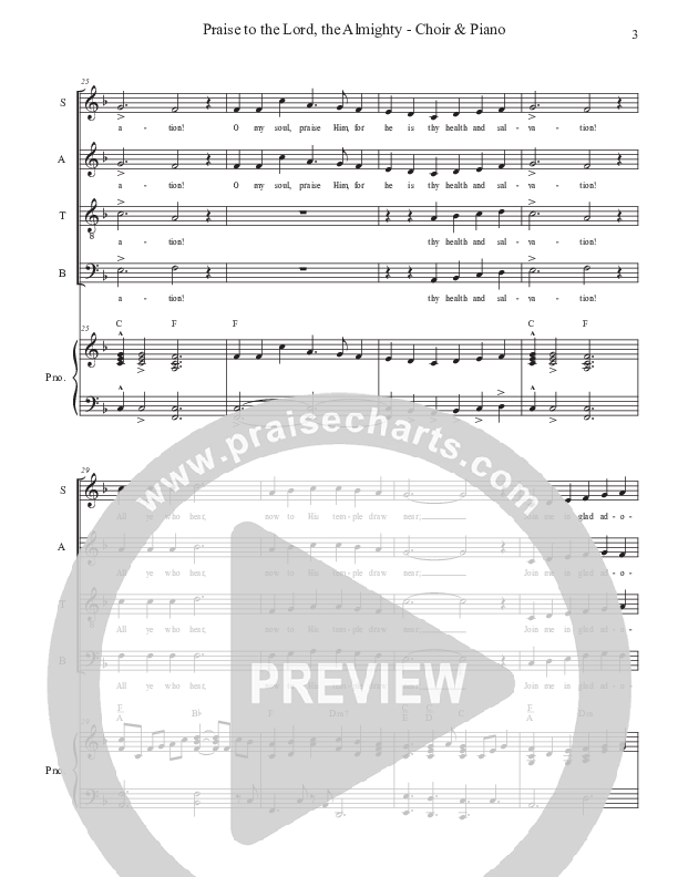 Praise To The Lord The Almighty (Anthem Version) Piano/Choir (SATB) (John Adams)