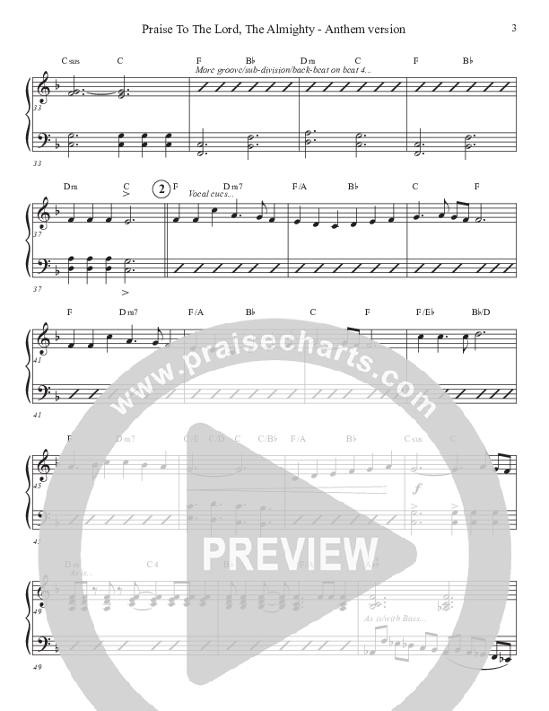 Praise To The Lord The Almighty (Anthem Version) Rhythm Chart (John Adams)