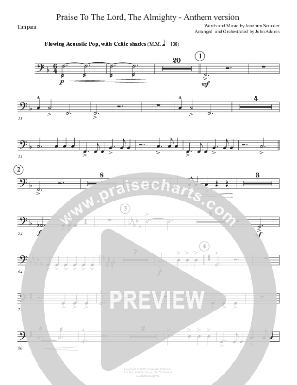 Praise To The Lord The Almighty (Anthem Version) Timpani (John Adams)
