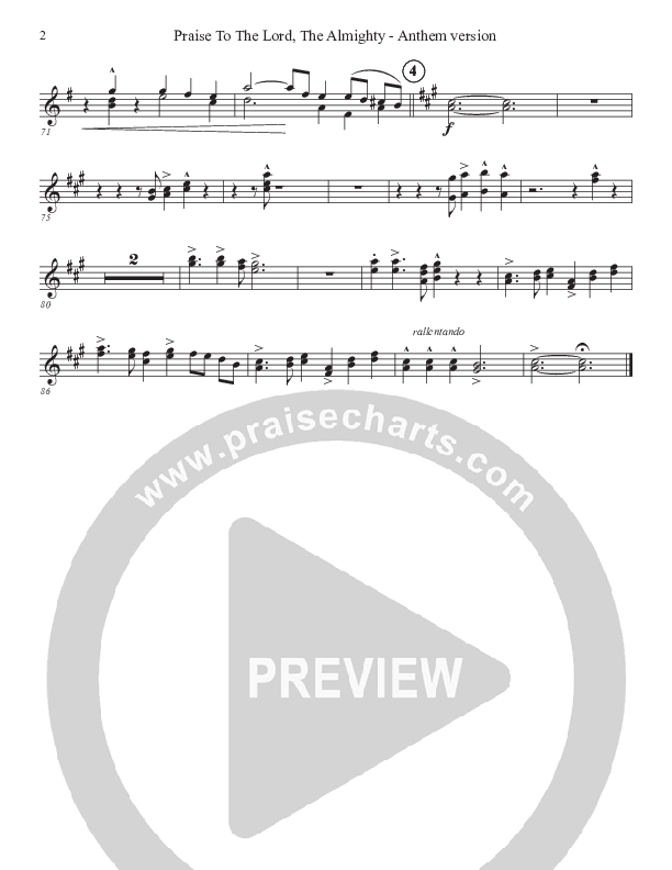 Praise To The Lord The Almighty (Anthem Version) Trumpet 1,2 (John Adams)