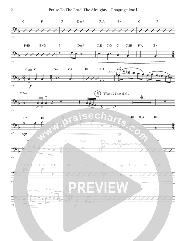 Praise To The Lord The Almighty (Congregational Version) Bass Guitar (John Adams)