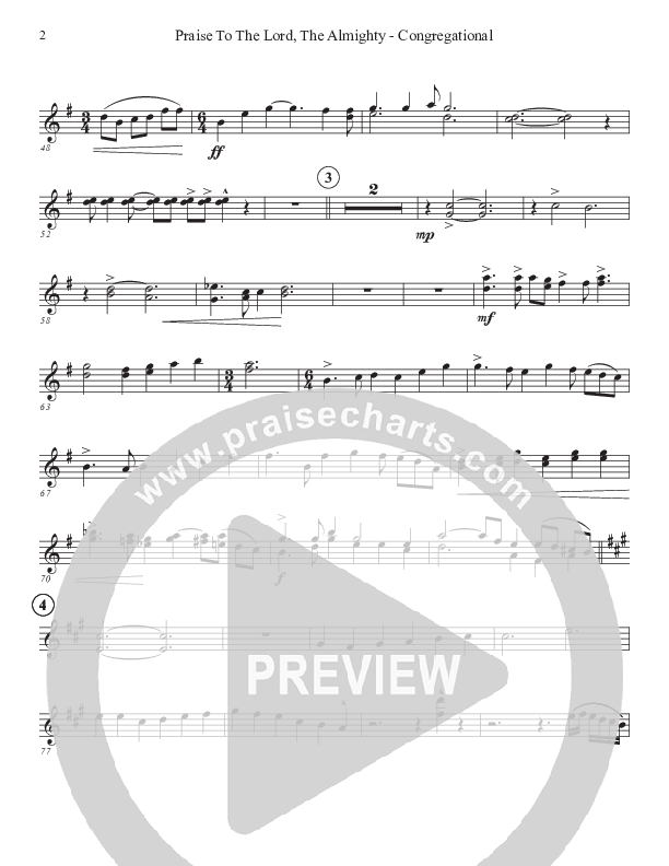 Praise To The Lord The Almighty (Congregational Version) Clarinet 1/2 (John Adams)