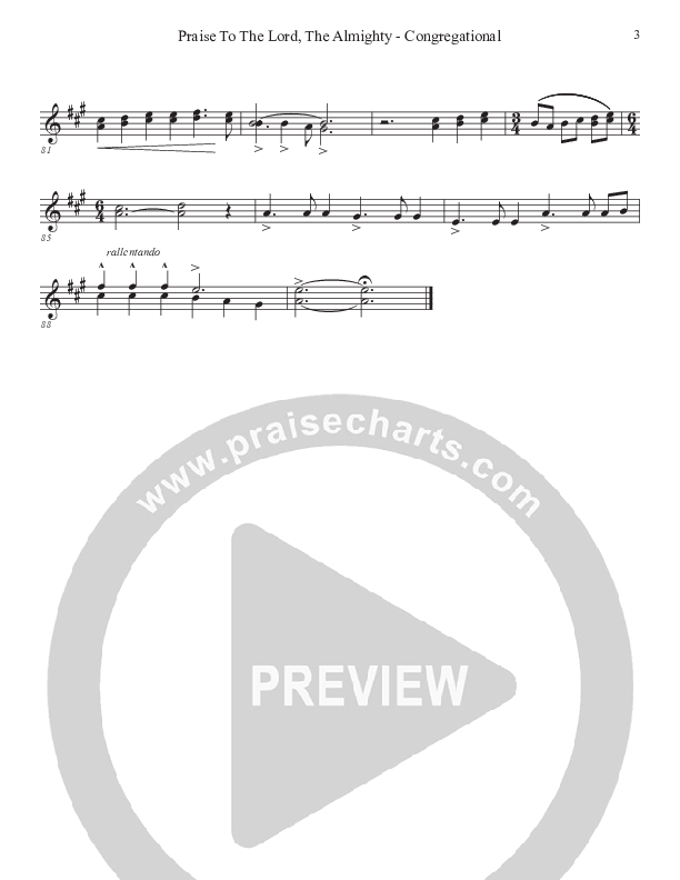Praise To The Lord The Almighty (Congregational Version) Clarinet 1/2 (John Adams)