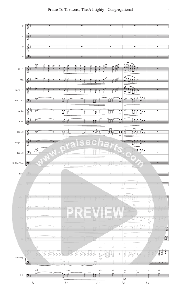 Praise To The Lord The Almighty (Congregational Version) Conductor's Score (John Adams)