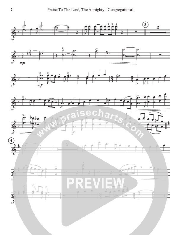 Praise To The Lord The Almighty (Congregational Version) Flute 1/2 (John Adams)